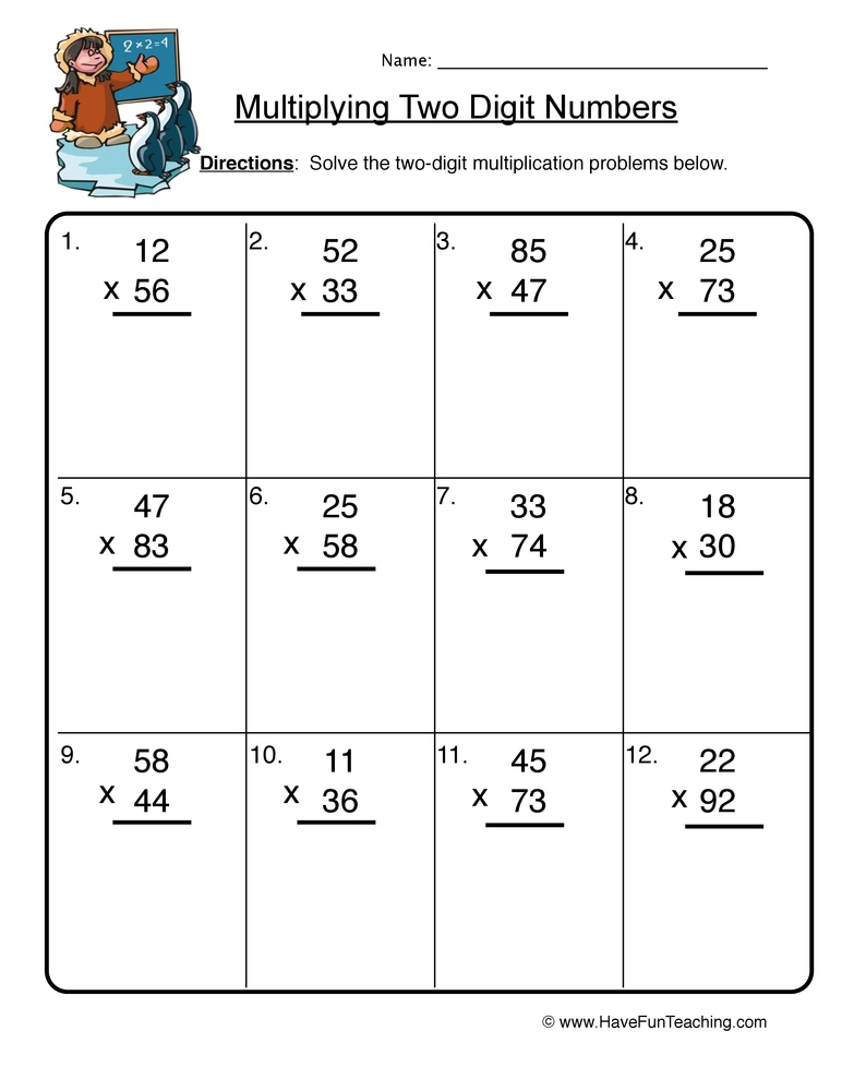 Multiple Digit Multiplication Worksheet Multiplication Worksheets