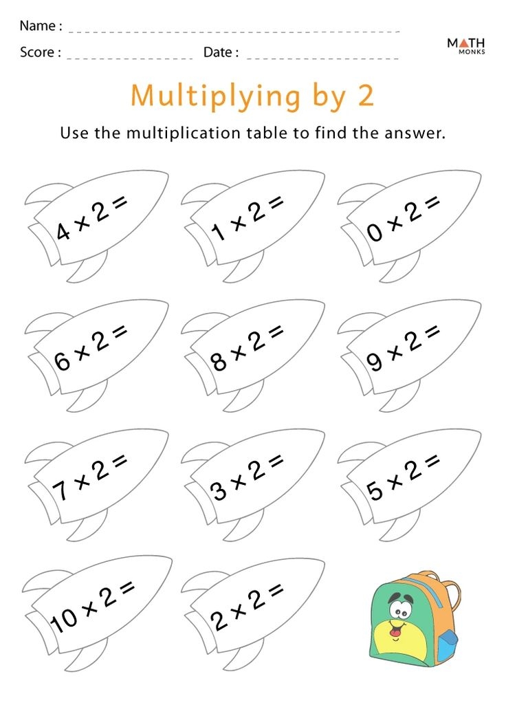 multiplication by 2 worksheet
