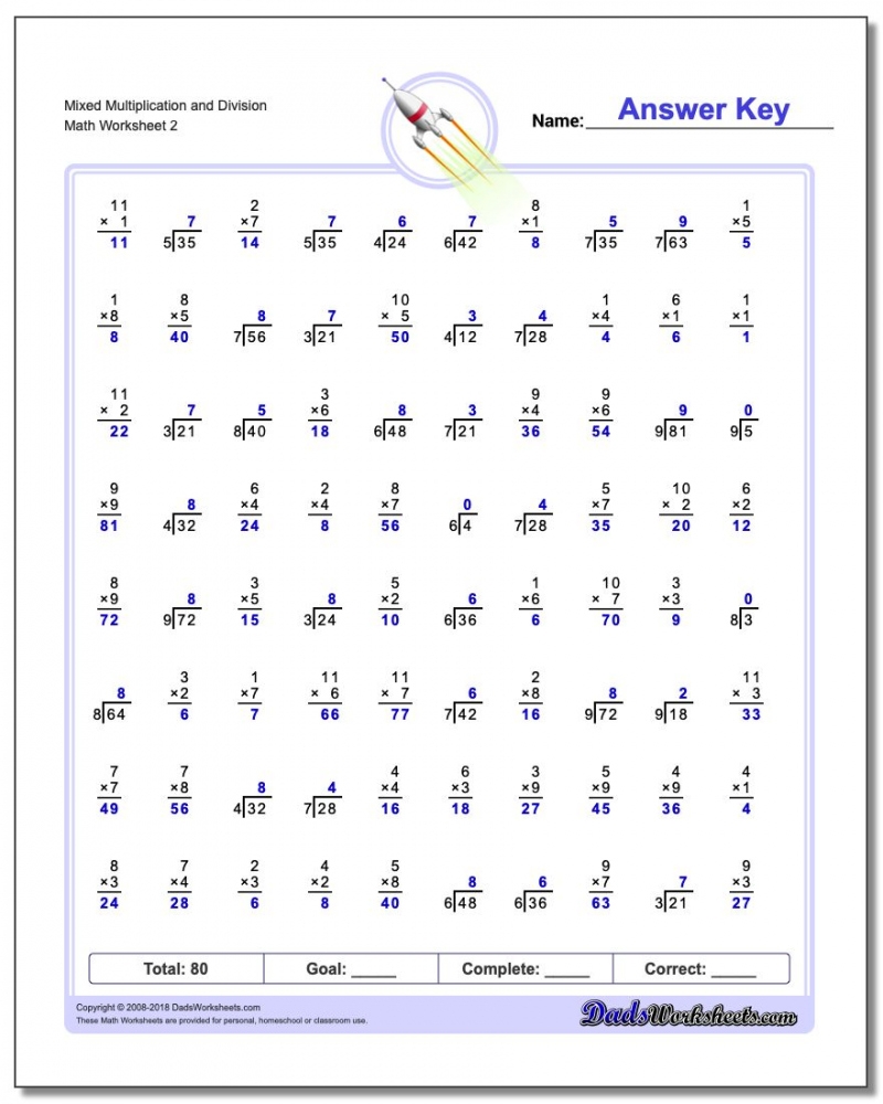multiplication and division worksheets grade 3