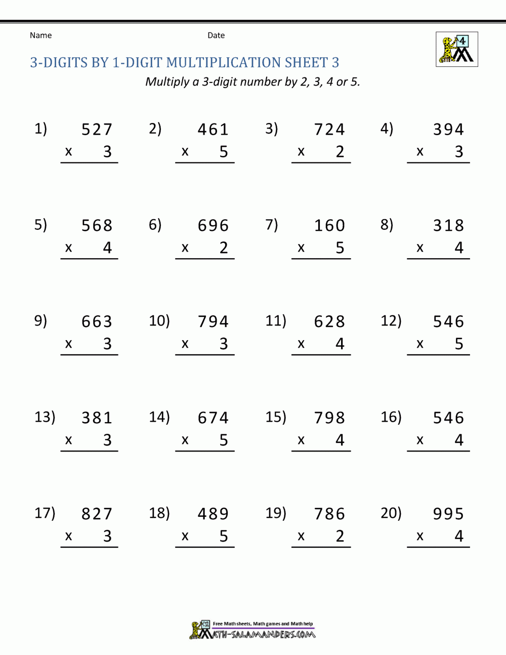 Multiplication Worksheets 3 Digits Prntbl concejomunicipaldechinu gov co