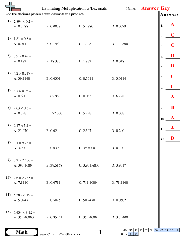 Multiplying Dividing Decimals Worksheets Worksheets Library