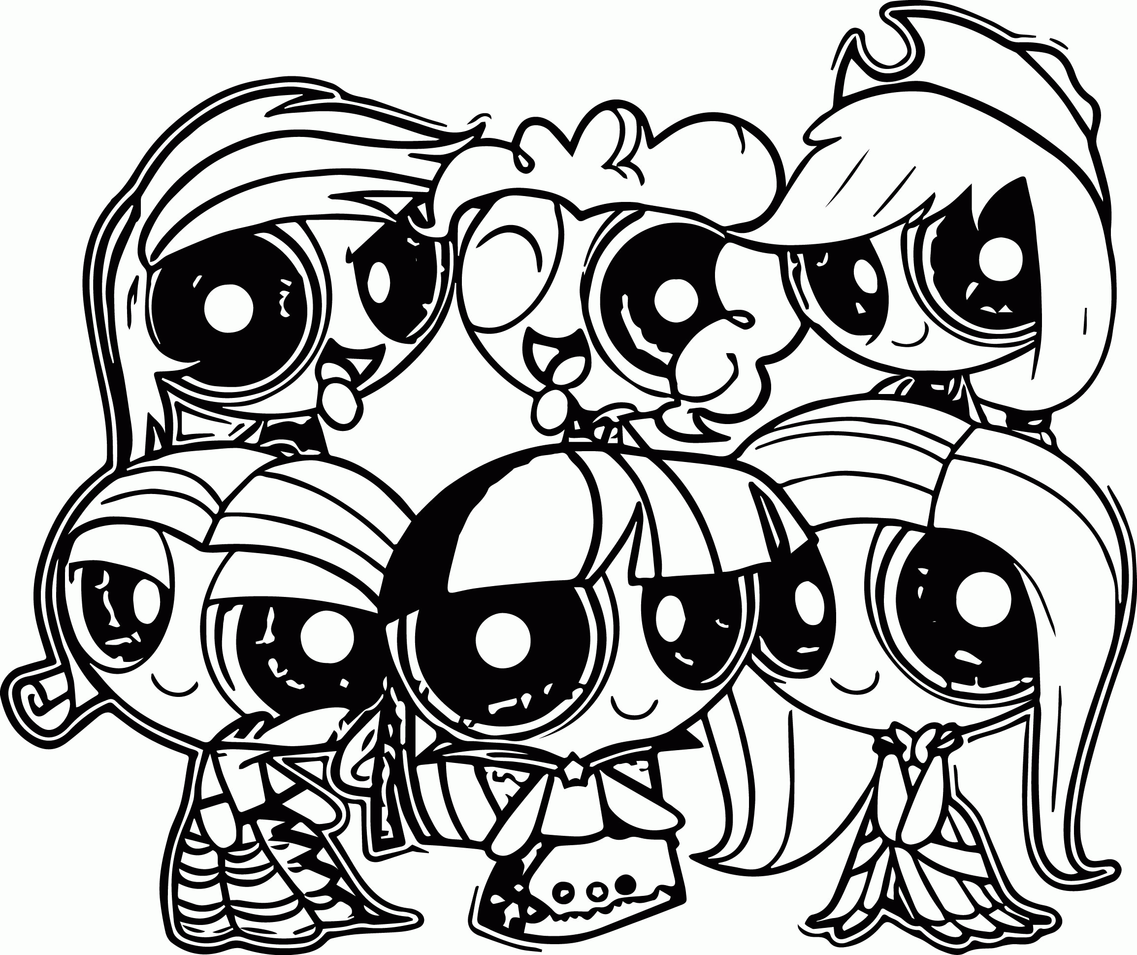 My Little Pony Coloring Pages With All Ponies Coloring Home