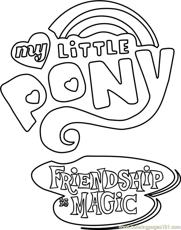 My Little Pony Friendship Is Magic Logo Coloring Page For Kids Free 