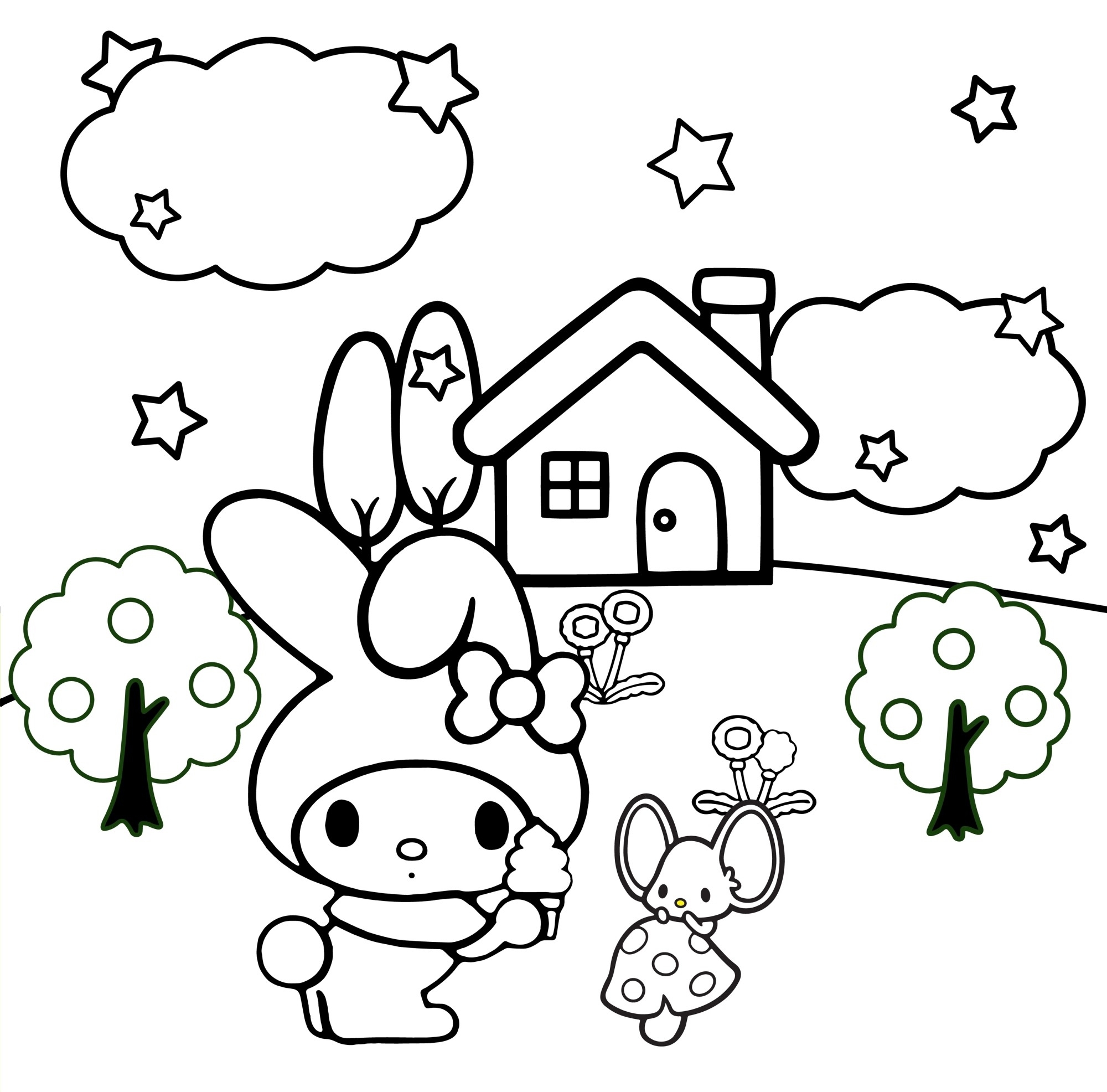 My Melody Color Pages