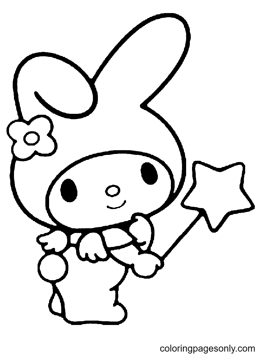 My Melody Sticker Coloring Page Garabatos Lindos Como Dibujar Un