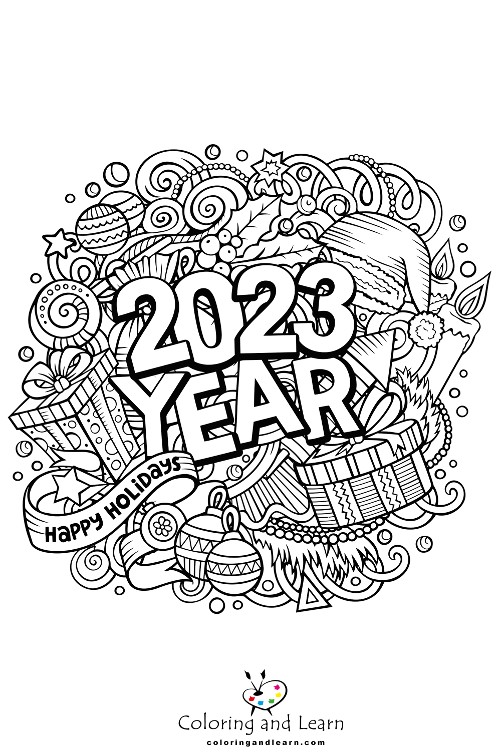New Year Coloring Pages 2023 FREE 2025 Coloring And Learn