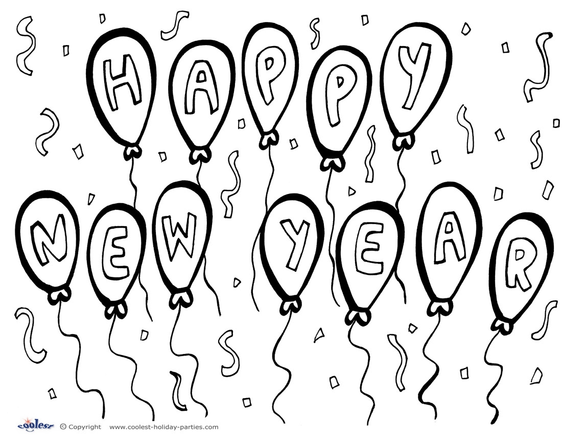New Years Coloring Pages 2025