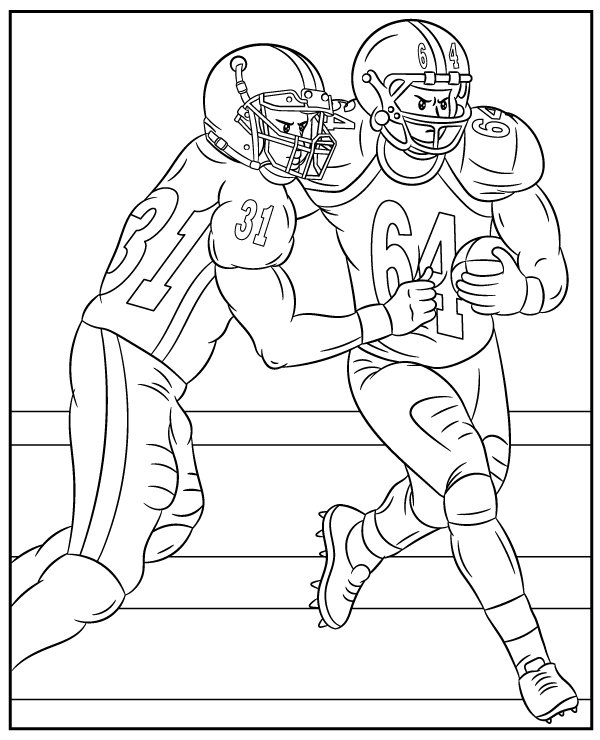 NFL Players Coloring Page American Football
