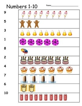 Number Matching Worksheet 1 10 By Camachofour TpT