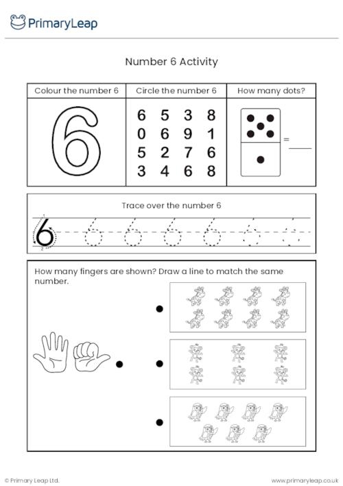 number 6 worksheets