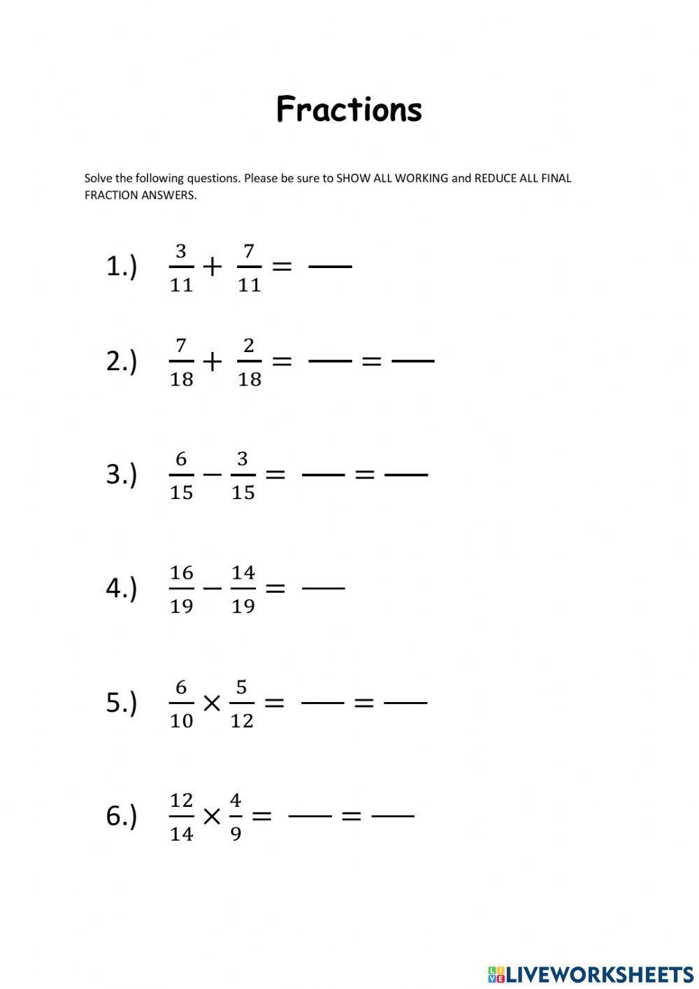 Order Of Operations With Fractions Worksheets Math Monks Worksheets 