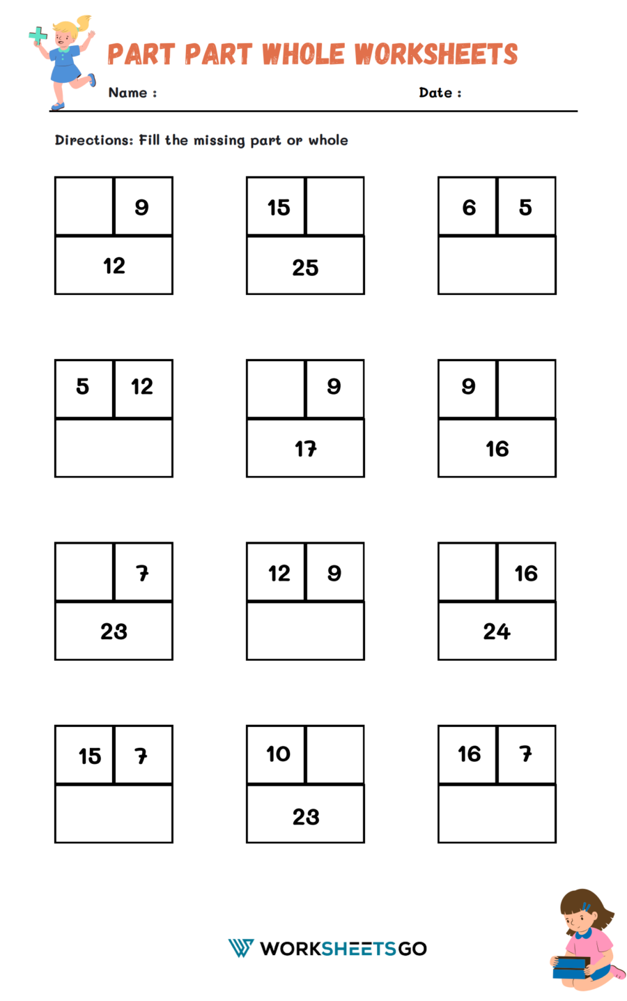 Part Part Whole Worksheets WorksheetsGO