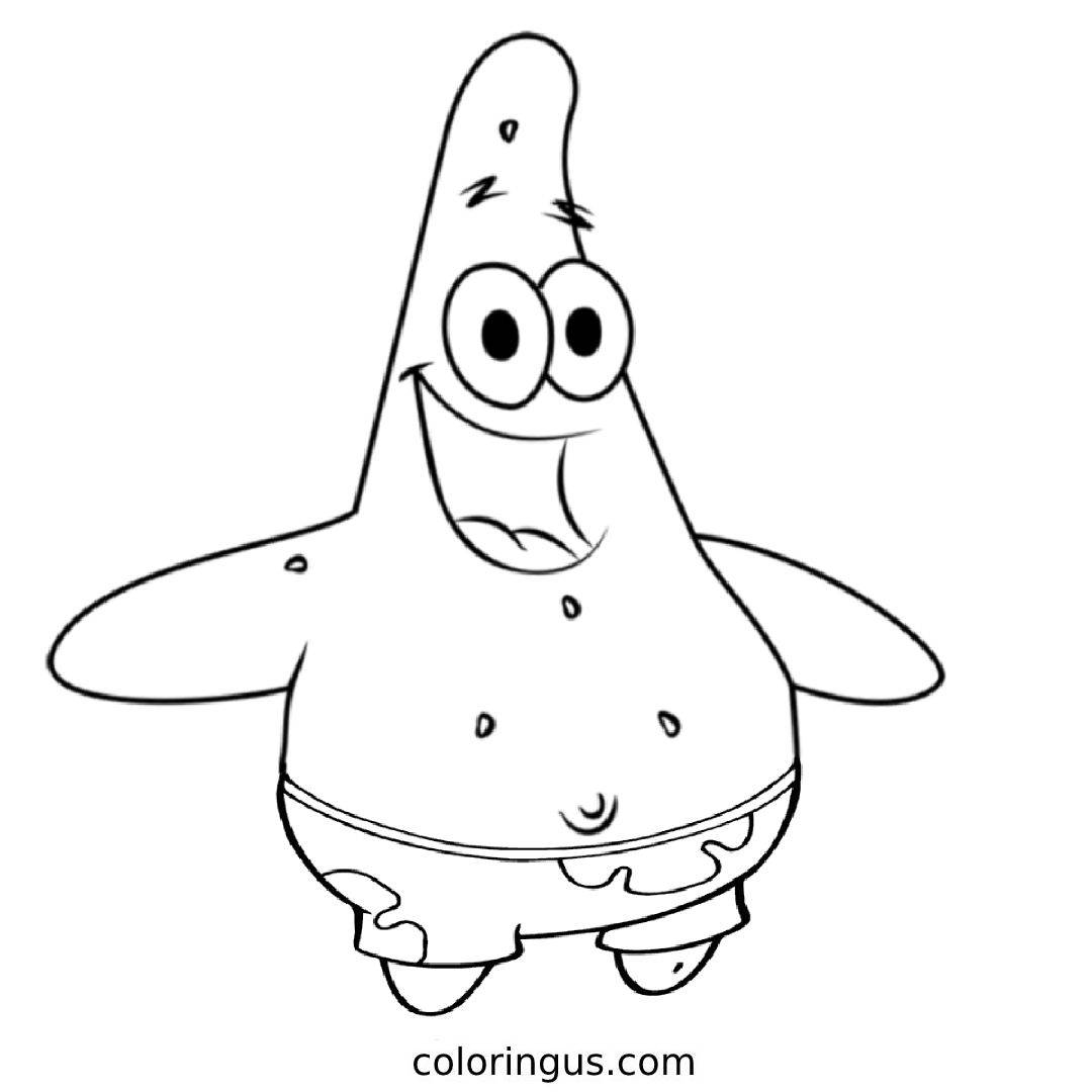 Patrick Star Coloring Pages Free Printable PDF 