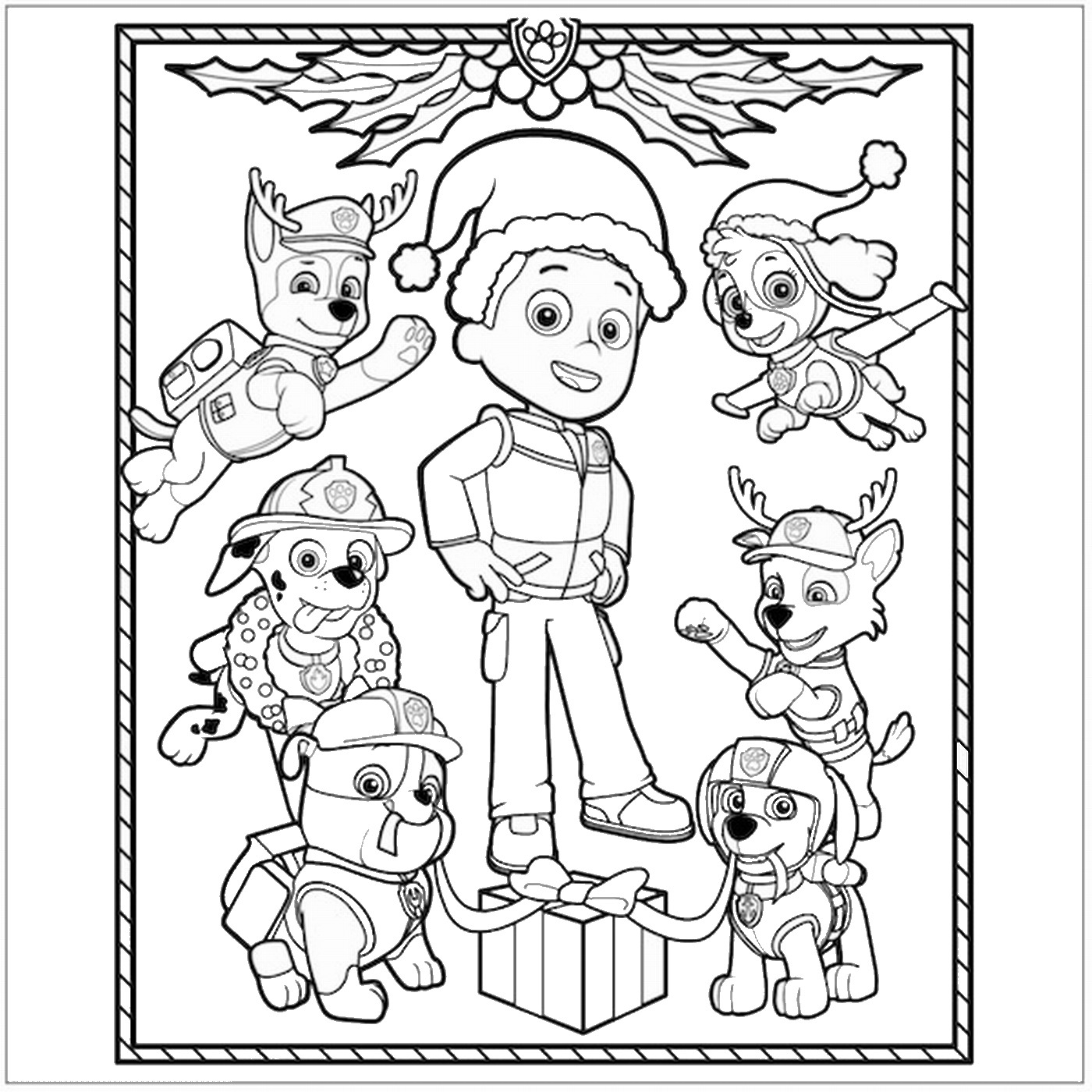 paw patrol free coloring page
