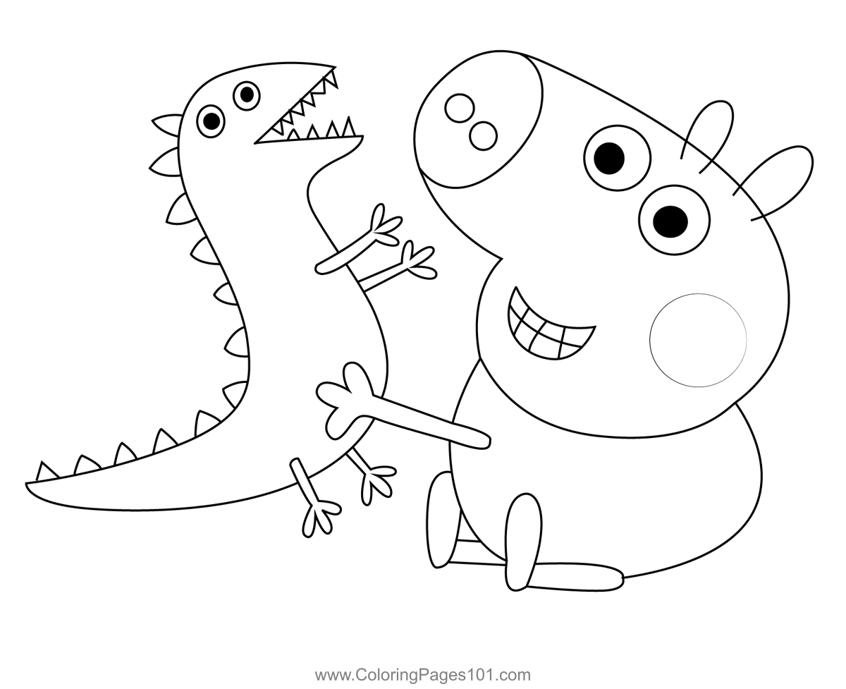 Peppa Pig George Coloring Page For Kids Free Peppa Pig Printable