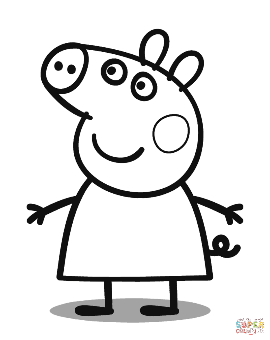 Peppa Pig In Class Coloring Page Free Printable Coloring Pages For Kids