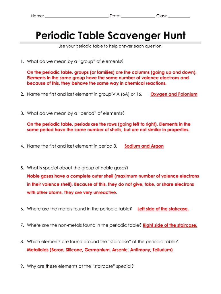 Periodic Trends Worksheet Answers Page 2 Fill Online Printable 