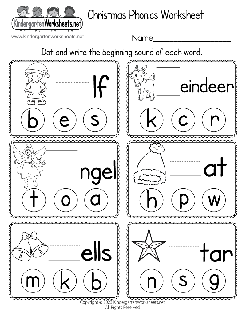 phonics worksheets kindergarten