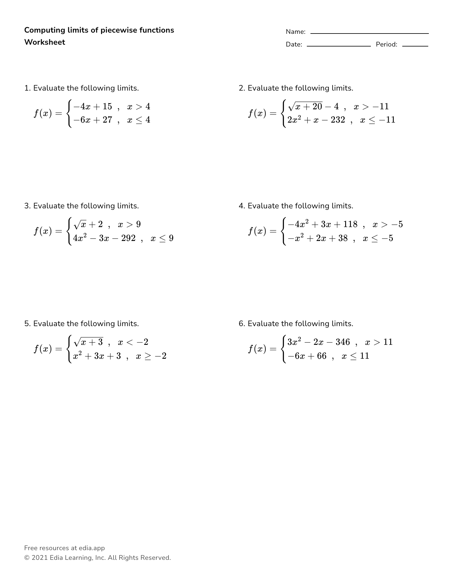 Piecewise Functions Graphing Activity Worksheets Library
