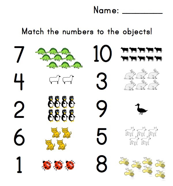 Preschool Number Matching Worksheet Free Worksheets Samples