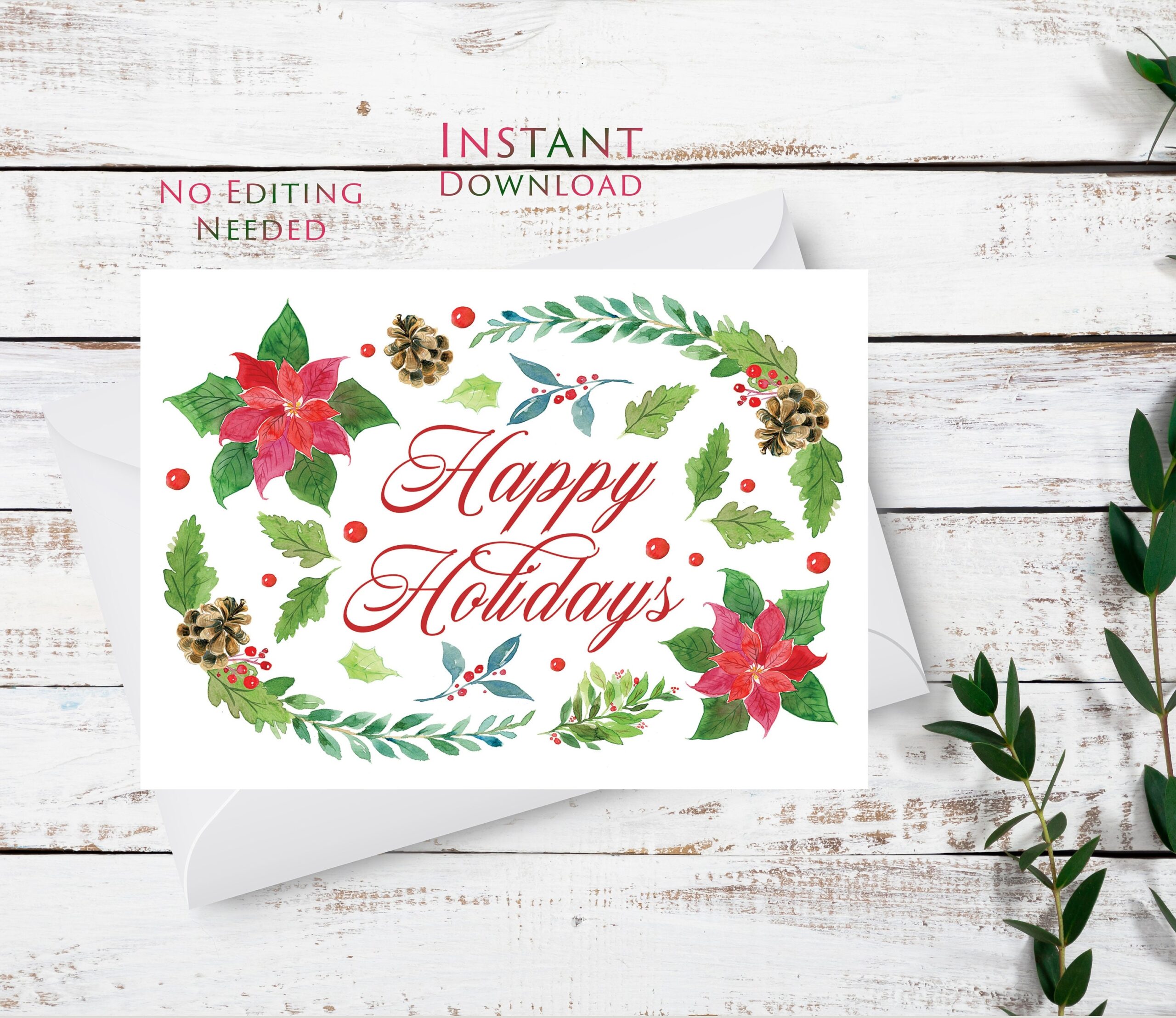 happy holidays cards printable