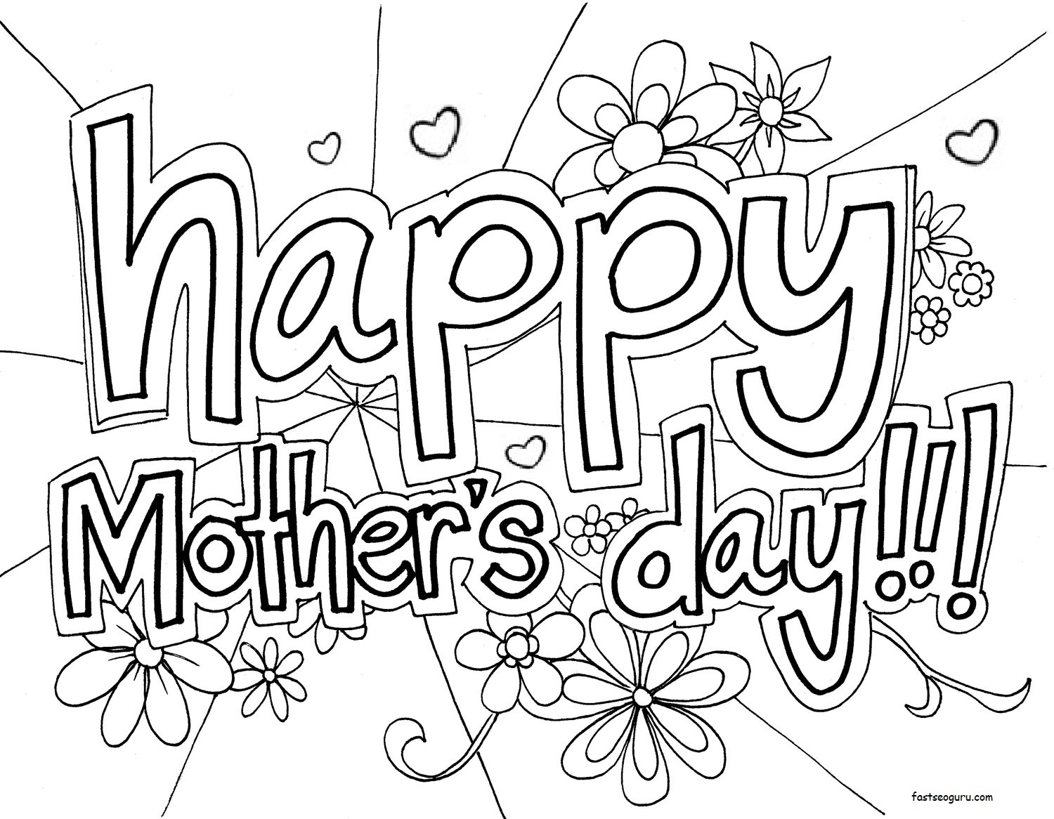 happy mothers day printable coloring cards