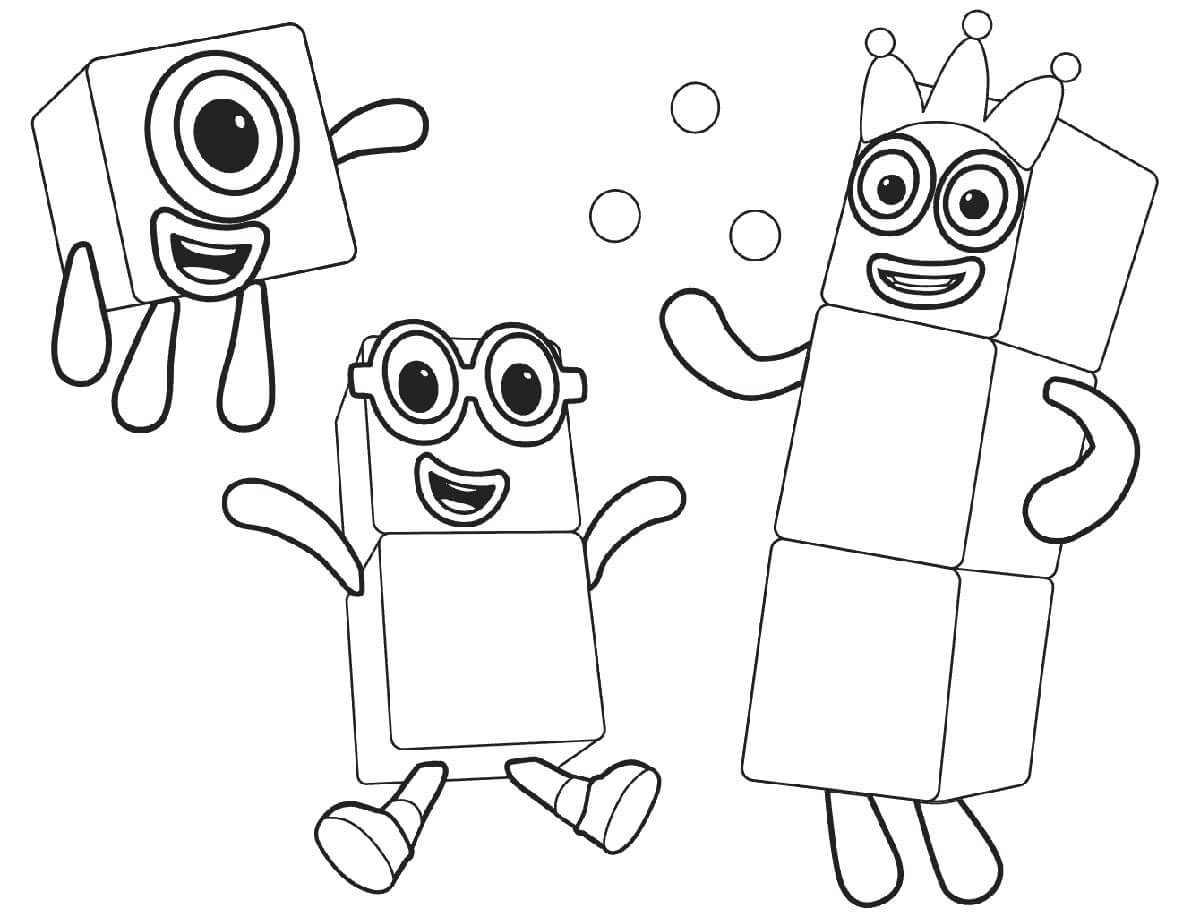 Printable Number Block Coloring Pages