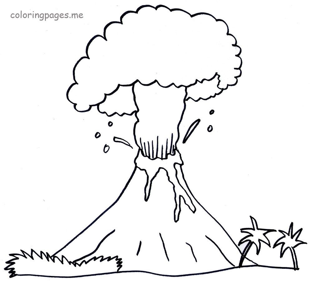 Volcano Coloring Pages