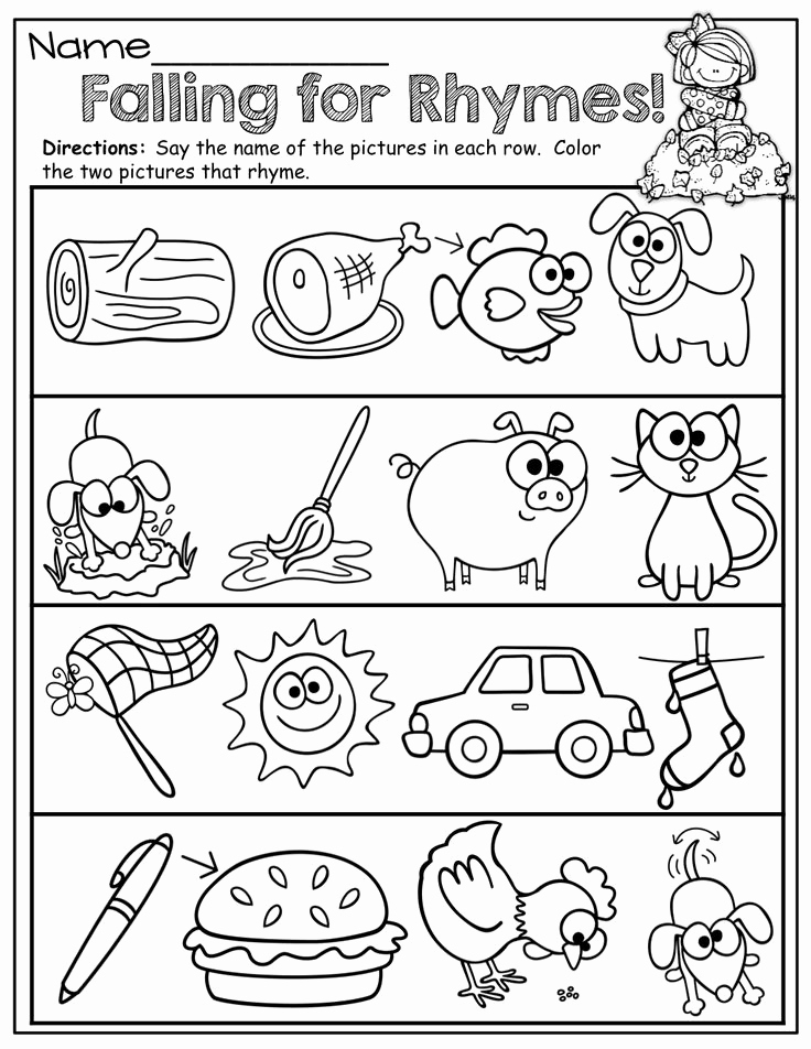 Rhyming Worksheets For Preschoolers Best Of Rhyming Words For 