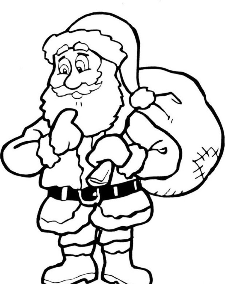 free coloring santa claus pages