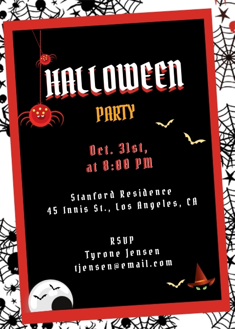 Scary Halloween Party Invitation Template Free JPG Google Docs 