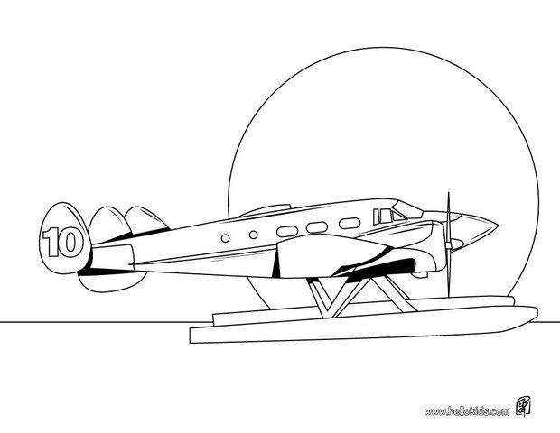 Sea Plane Coloring Pages Hellokids