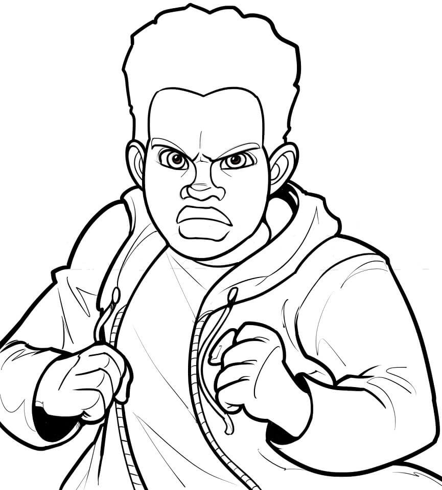 Smiling Miles Morales Coloring Page Free Printable Coloring Pages For 