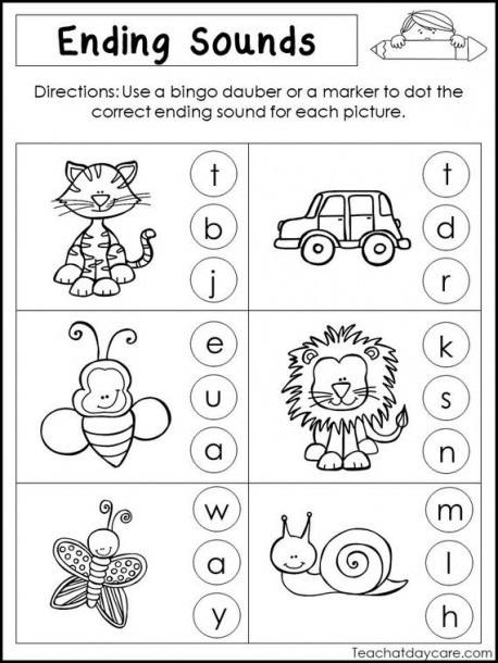 Sounds Worksheets Ending Sound Printable
