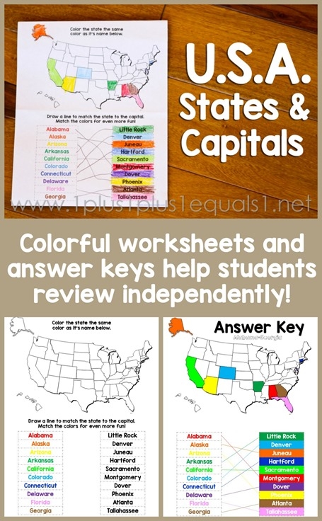 States Capitals I Social Studies Worksheets And Study Guides 
