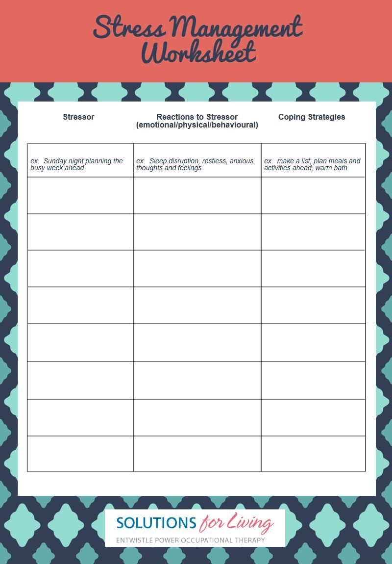 Stress Worksheets Samples