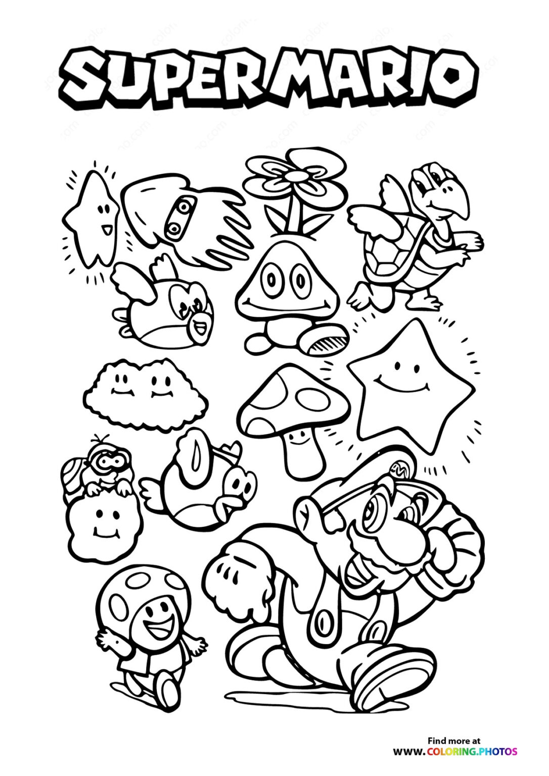 mario coloring pages for free