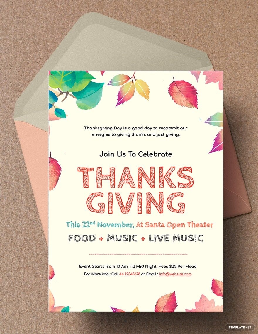 Thanksgiving Invitation In Word FREE Template Download Template