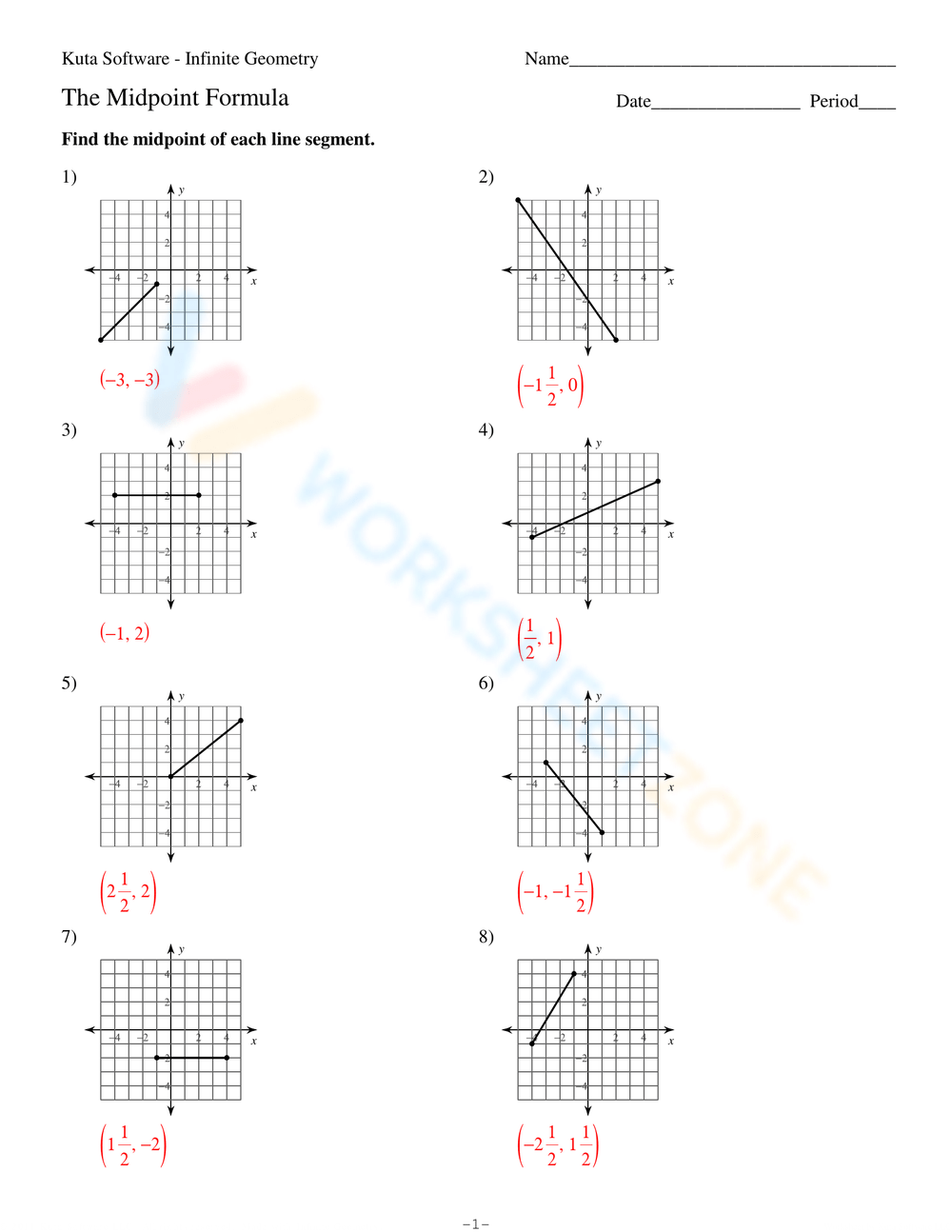 The Midpoint Formula Worksheet Worksheets Library