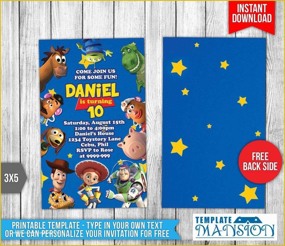 Toy Story Birthday Invitations Template Free Of Disney S Toy Story 