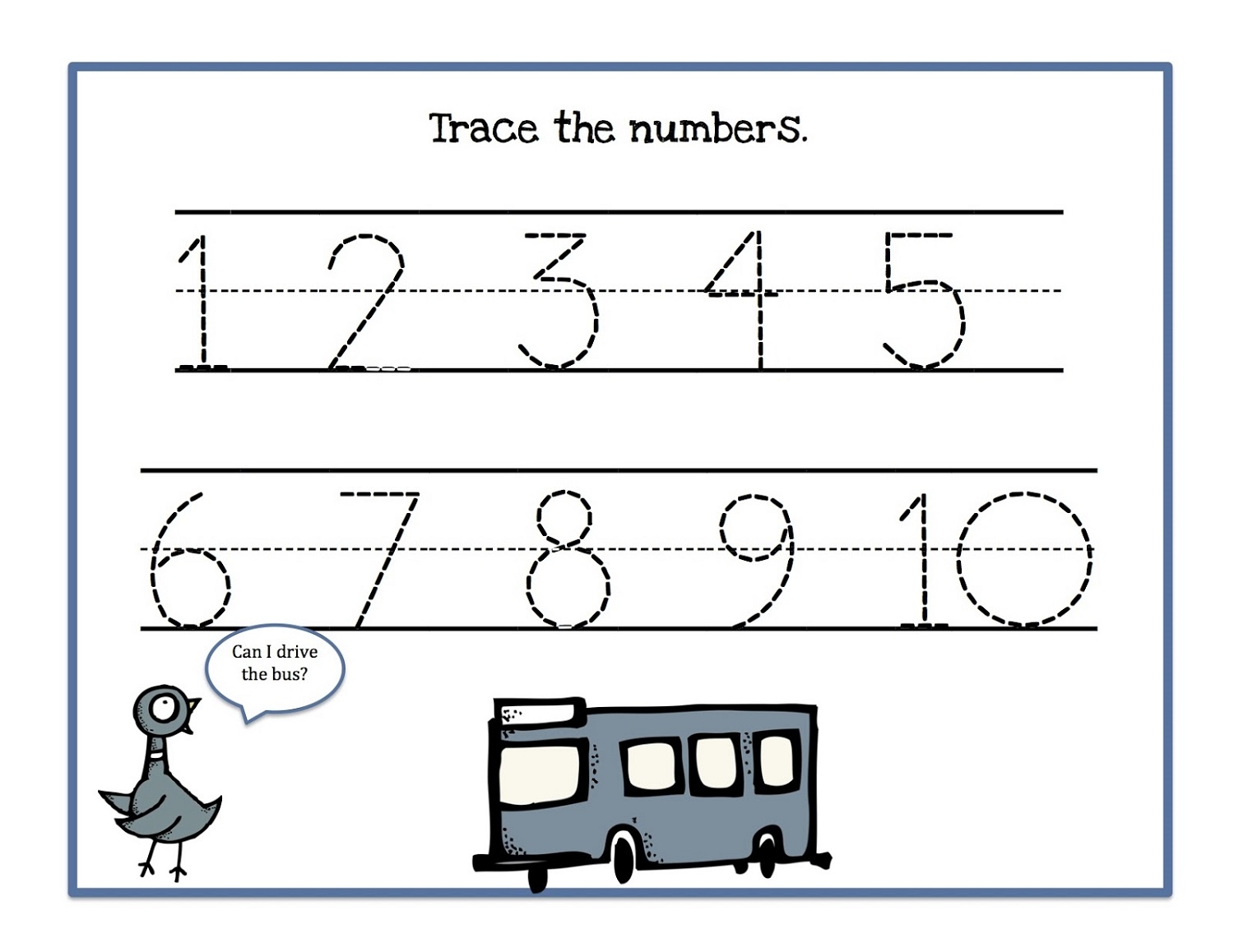 numbers 1 10 worksheets