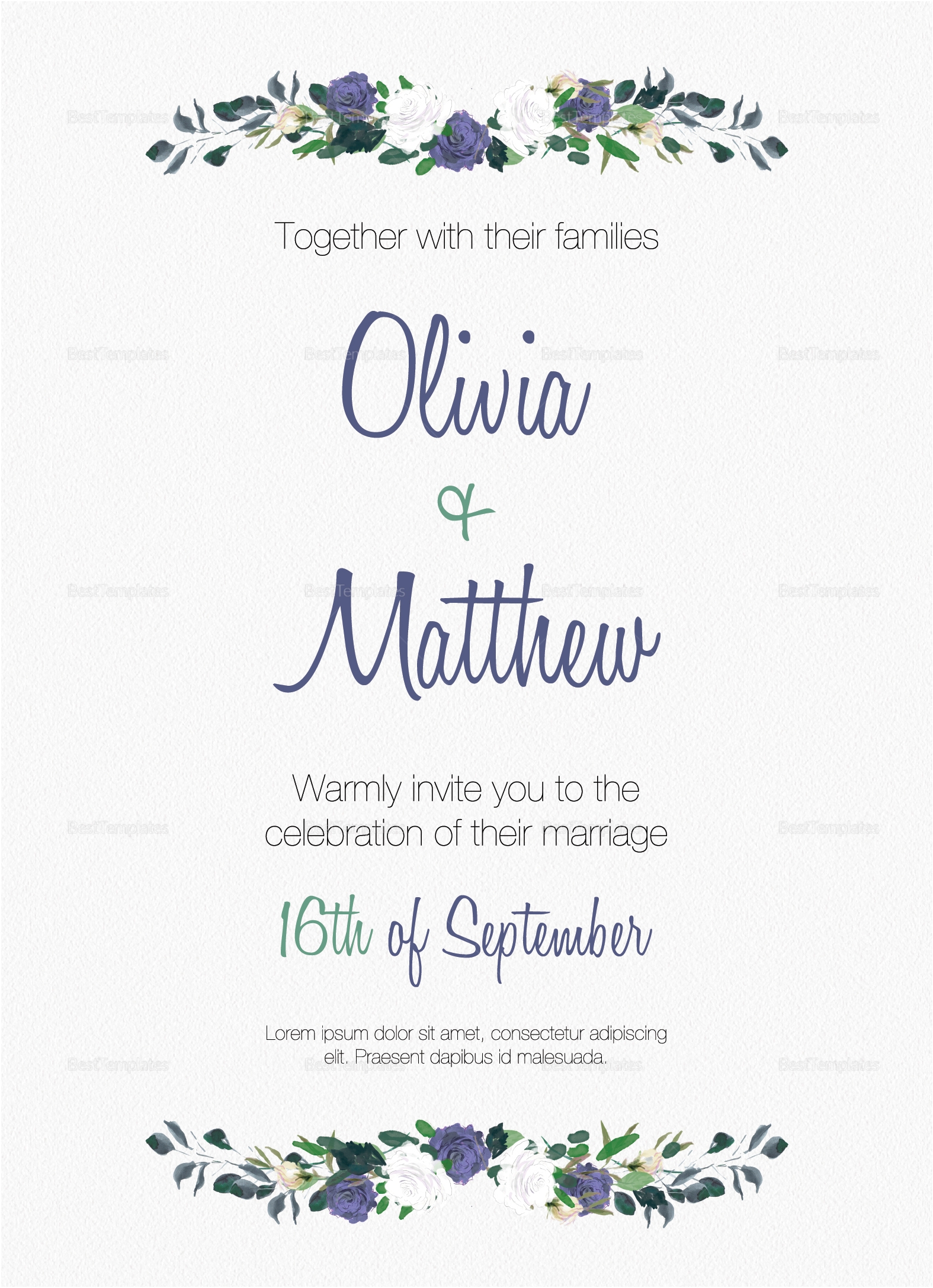 traditional wedding invitation templates