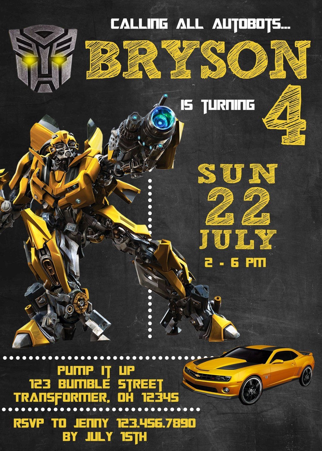 Transformers Invitation Template