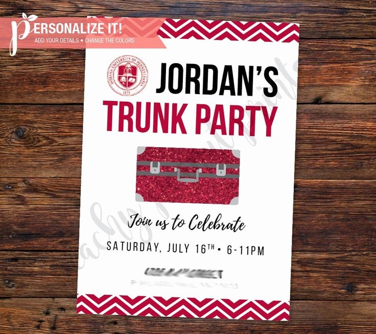 trunk party invitations templates free