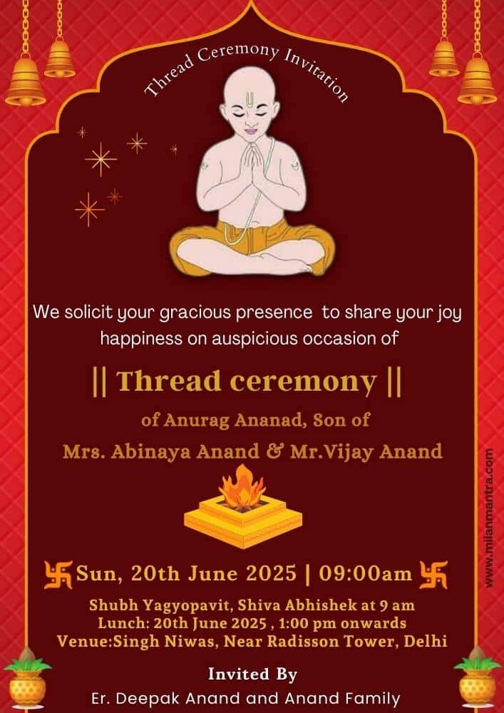 Upanayanam Invitation Template Printable Word Searches 49 OFF