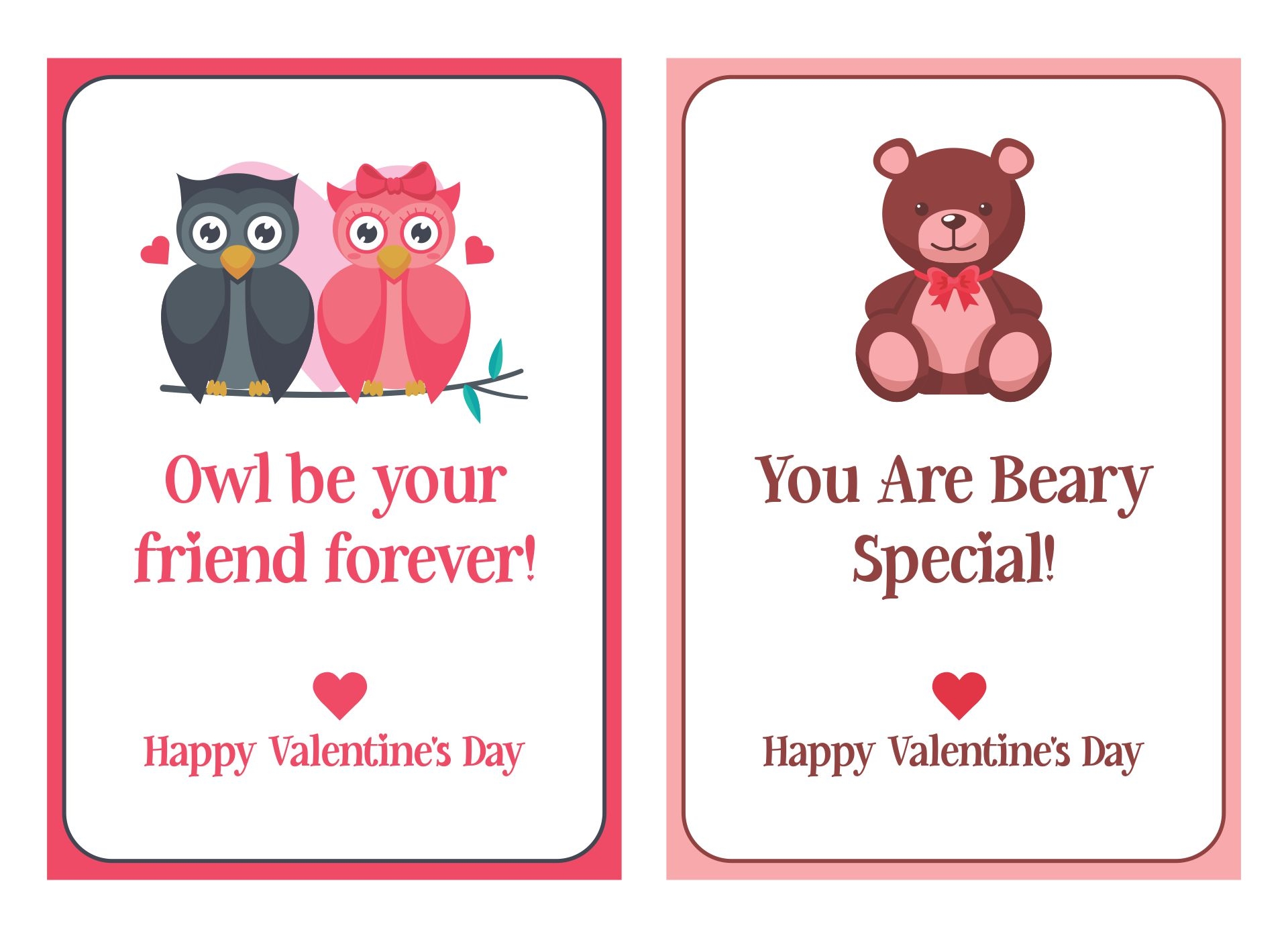 Valentine Cards For Friends 10 Free PDF Printables Printablee