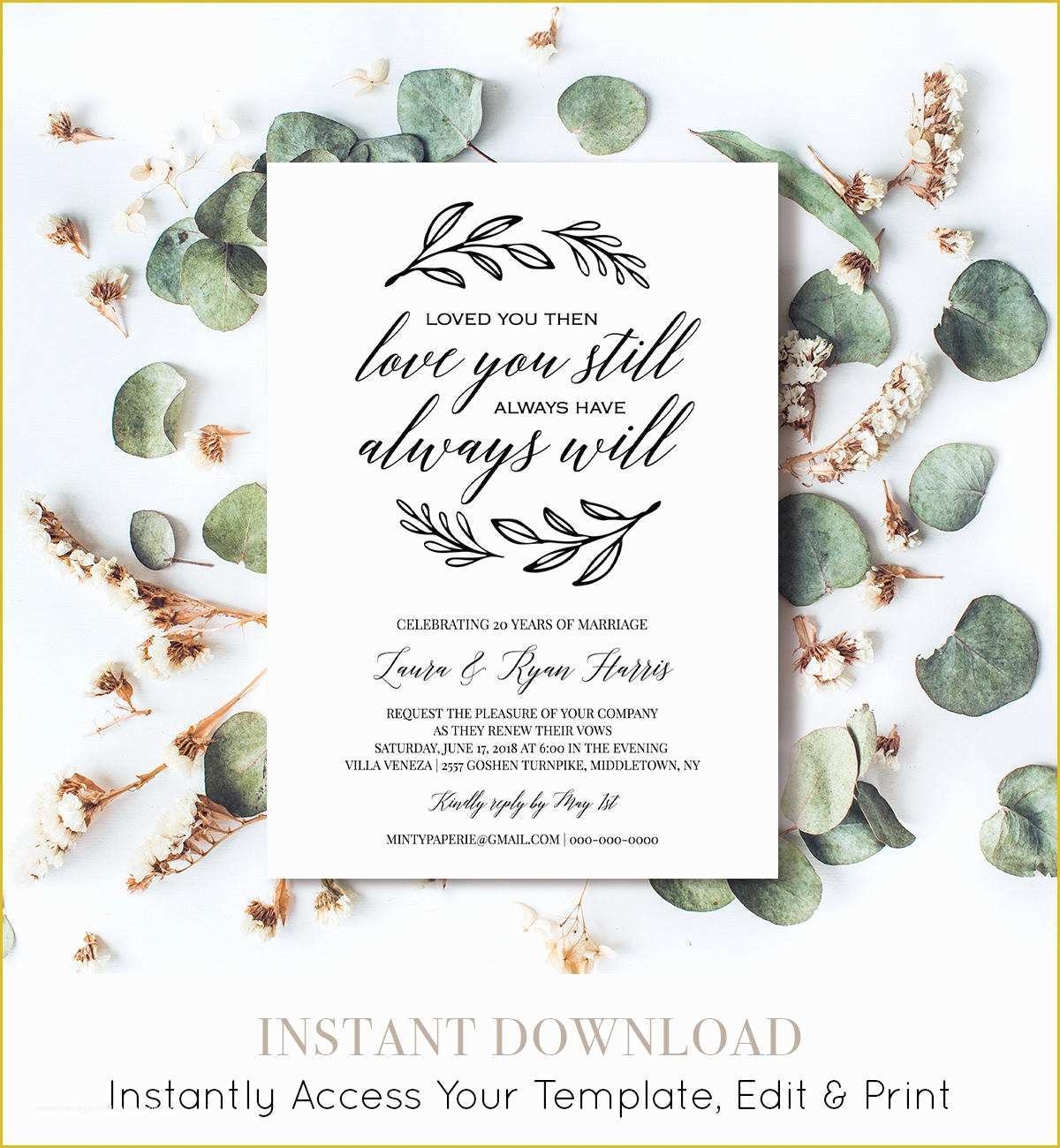 vow renewal invitations templates free