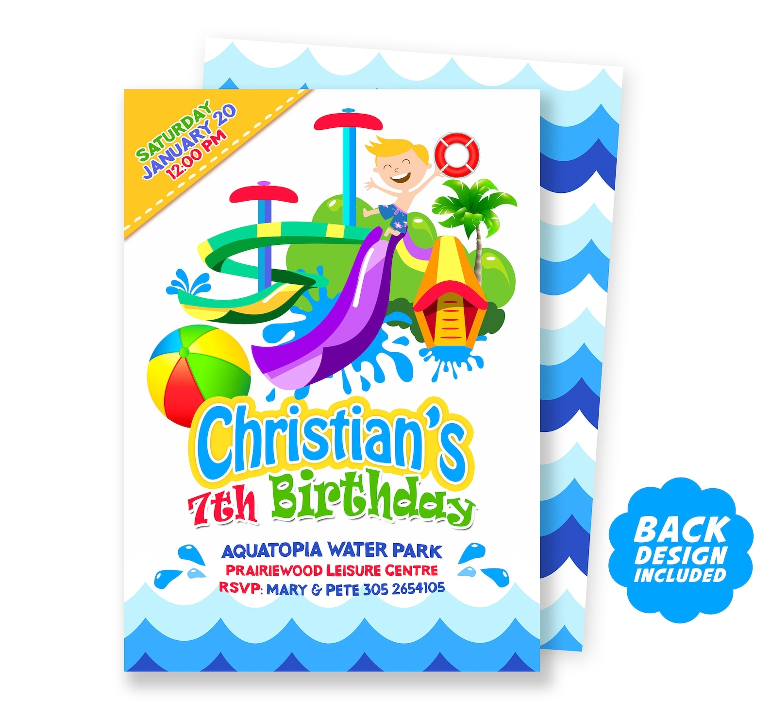 water park invitation template free