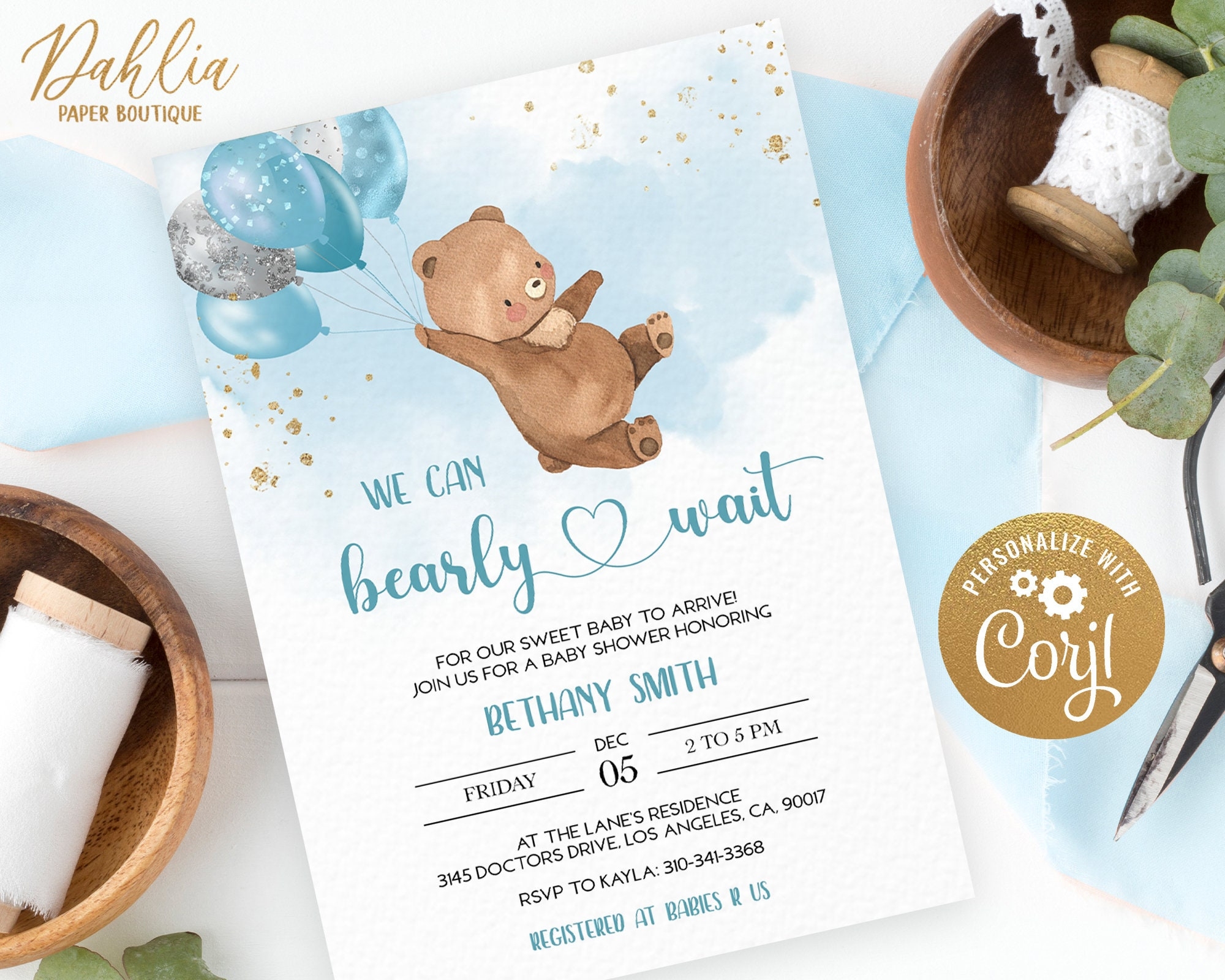 We Can Bearly Wait Invitation Template