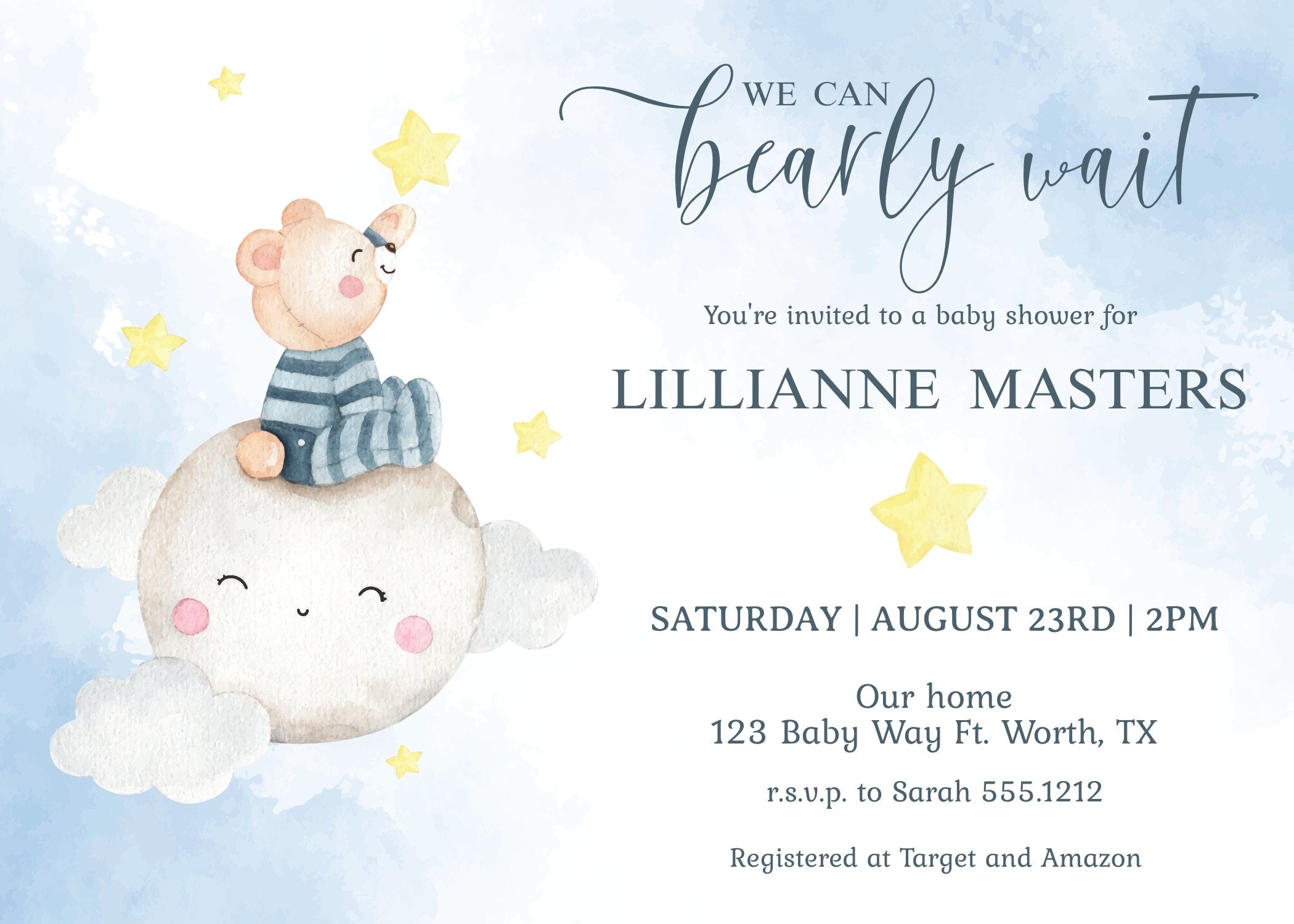 We Can Bearly Wait Invitation Template
